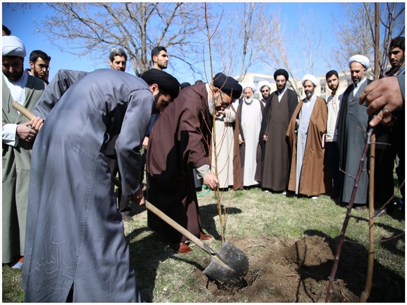 کاشت نهال در حوزه علمیه حضرت ولیعصر (عج) تبریز