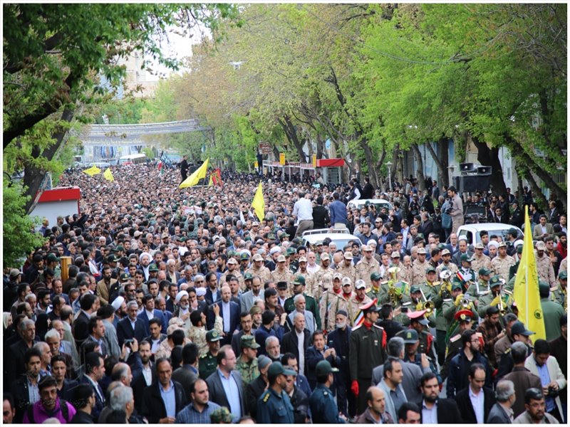 مراسم تشییع پیکر مطهر شهید زوار جنتی در تبریز