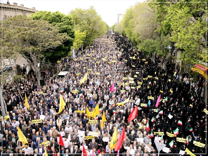 راهپیمایی مردم غیور تبریز در حمایت از بیانیه شورای عالی امنیت ملی